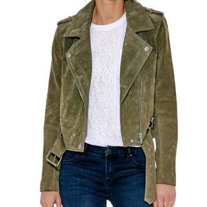 Blank NYC Suede Moto Jacket Green NWOT Sz S